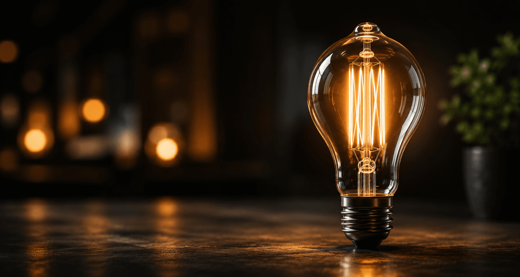 Bombilla encendida que representa energía y ahorro con TUWAN