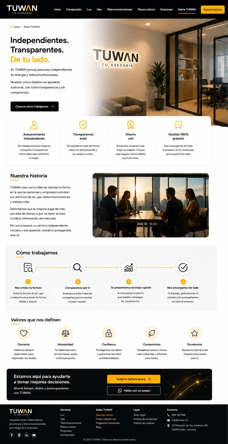 Página Sobre TUWAN